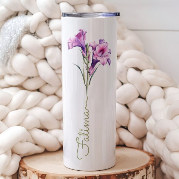August Birth Flower Gladiolus Tumbler Stainless Steel 20 oz