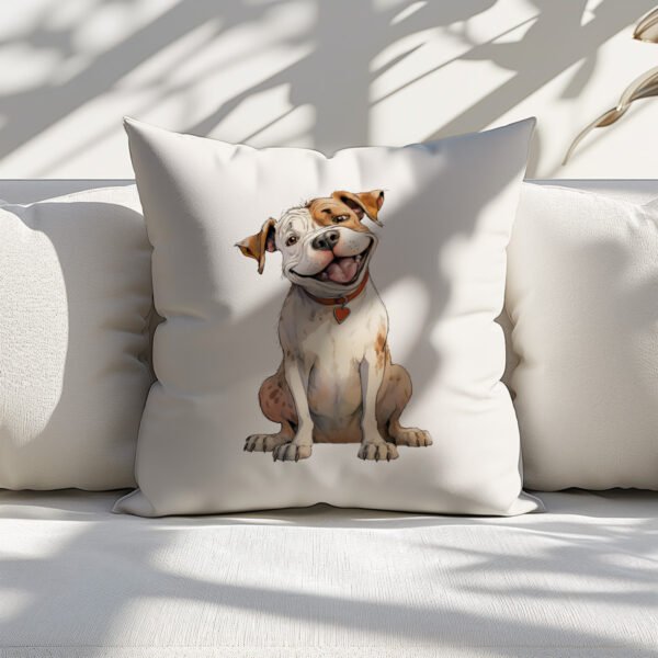 Pillow Cover with Funny American Bulldog Illustration - Image 4