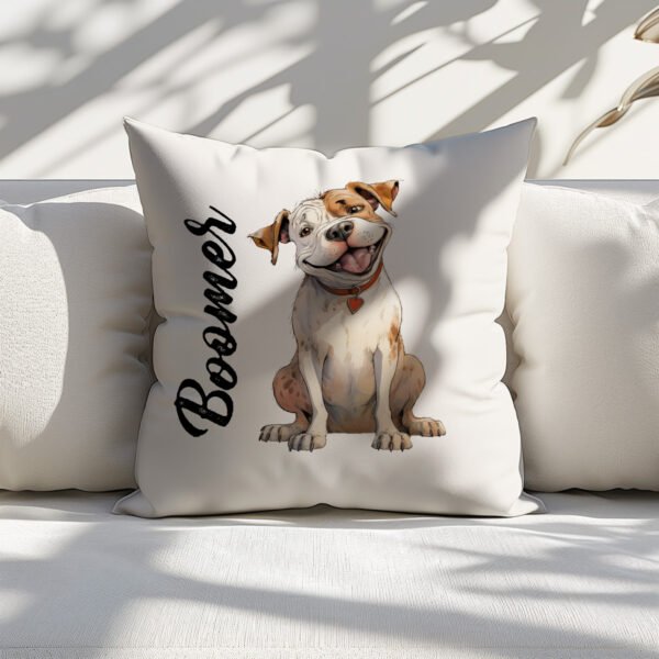 Pillow Cover with Funny American Bulldog Illustration - Image 5