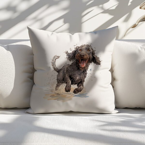 Pillow Cover with Funny American Water Spaniel Illustration - Image 4