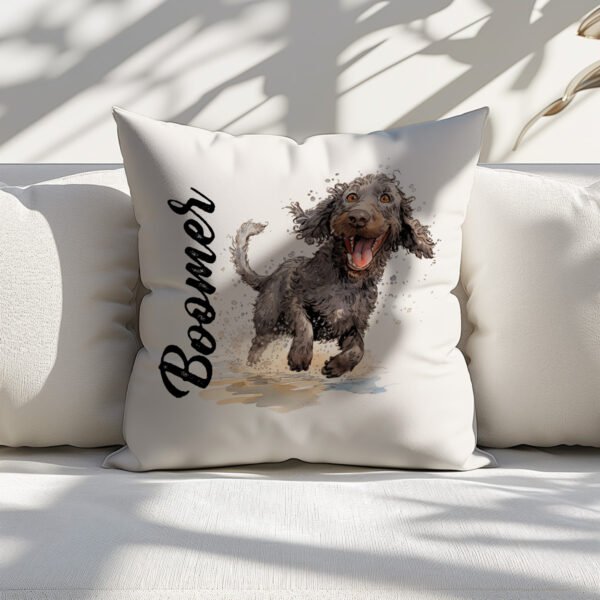 Pillow Cover with Funny American Water Spaniel Illustration - Image 5