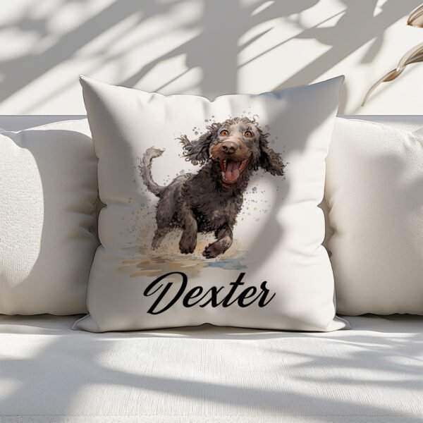 Pillow Cover with Funny American Water Spaniel Illustration - Image 6