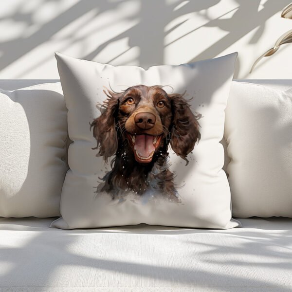 Pillow Cover with Funny American Water Spaniel Illustration - Image 4