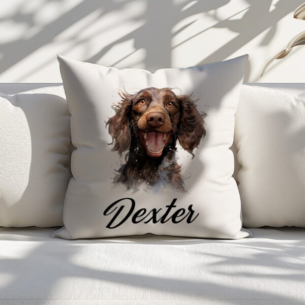 Pillow Cover with Funny American Water Spaniel Illustration - Image 6
