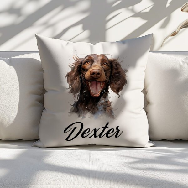 Pillow Cover with Funny American Water Spaniel Illustration - Image 6