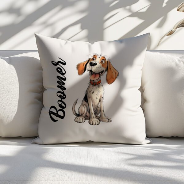 Pillow Cover with Funny Beagle Dog Illustration - Image 5