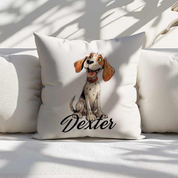 Pillow Cover with Funny Beagle Dog Illustration - Image 6