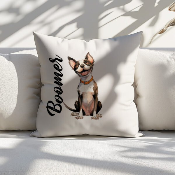 Pillow Cover with Funny Boston Terrier Illustration - Image 5