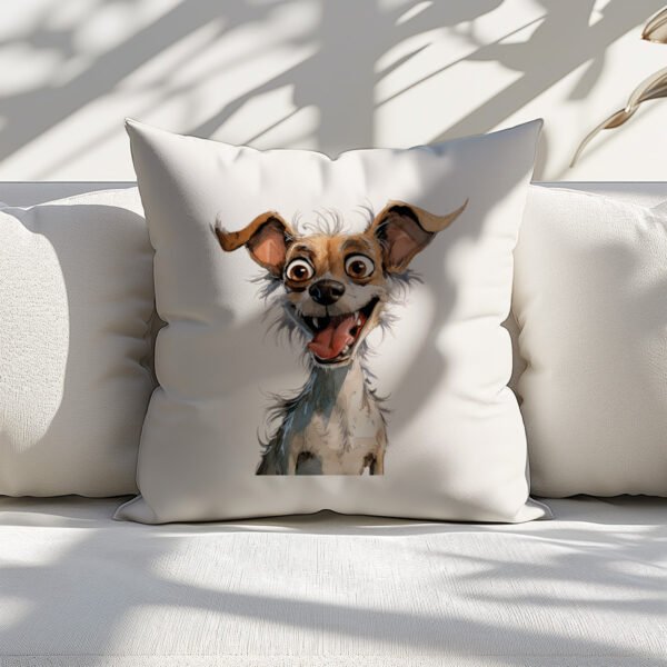 Pillow Cover with Funny Chihuahua Illustration - Image 4