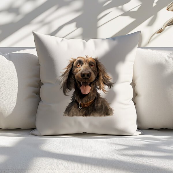 Pillow Cover with Funny Cocker Spaniel Illustration - Image 4