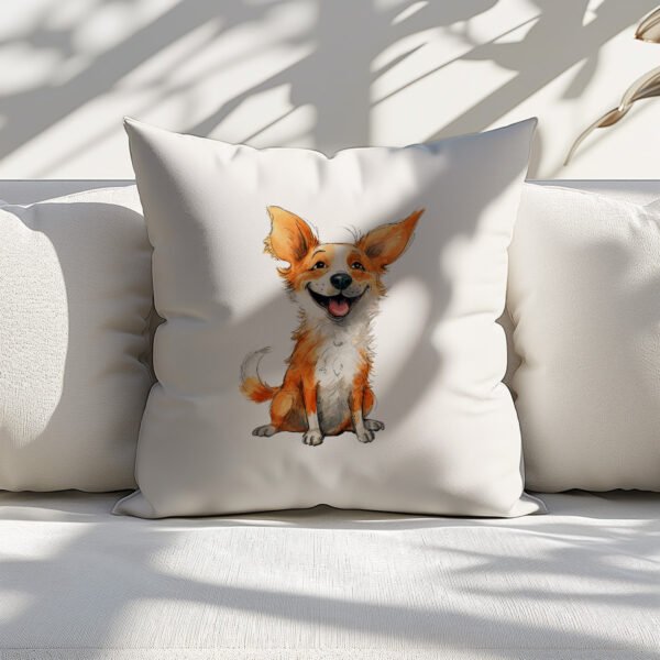 Pillow Cover with Funny Corgi Illustration - Image 4