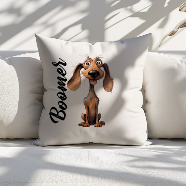 Pillow Cover with Funny Dachshund Illustration - Image 5