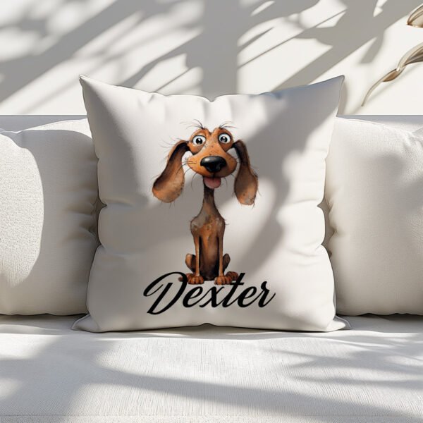Pillow Cover with Funny Dachshund Illustration - Image 6