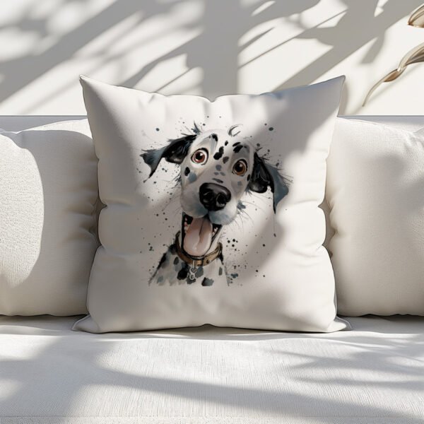 Pillow Cover with Funny Dalmatian Illustration - Image 4