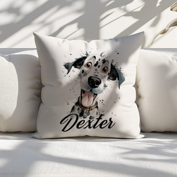 Pillow Cover with Funny Dalmatian Illustration - Image 6
