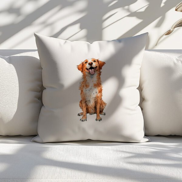 Pillow Cover with Funny Duck Tolling Retriever Illustration - Image 4