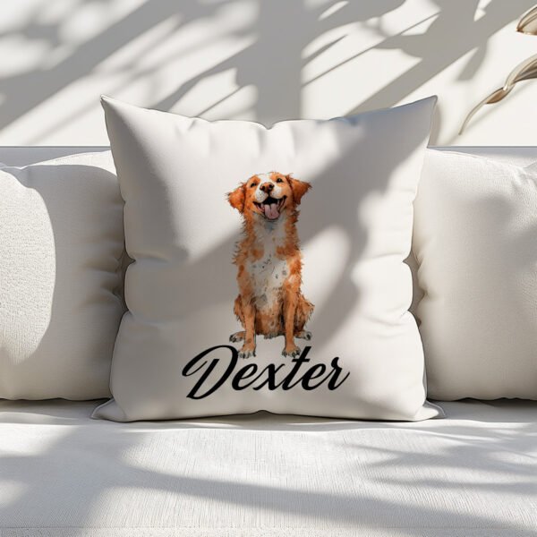 Pillow Cover with Funny Duck Tolling Retriever Illustration - Image 6