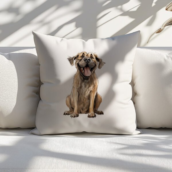 Pillow Cover with Funny English Mastiff Illustration - Image 4