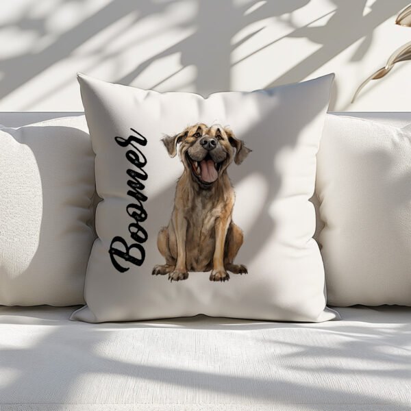 Pillow Cover with Funny English Mastiff Illustration - Image 5