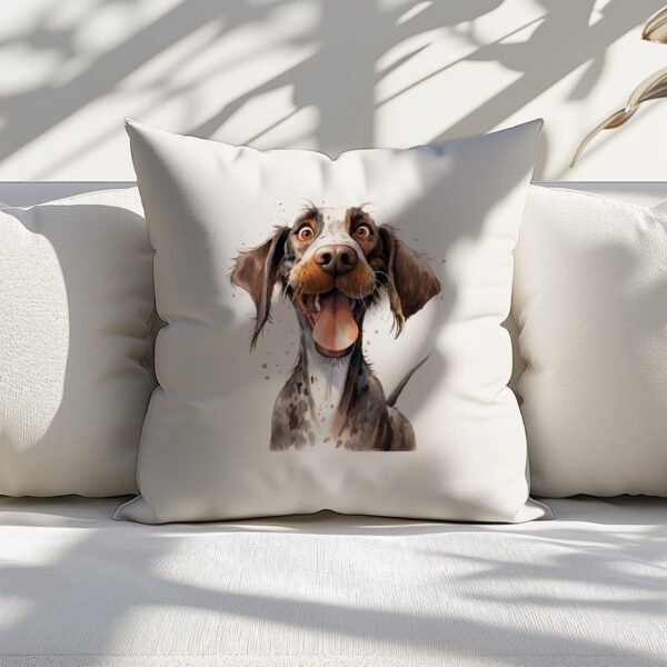 Pillow Cover with Funny German Pointer Illustration - Image 4
