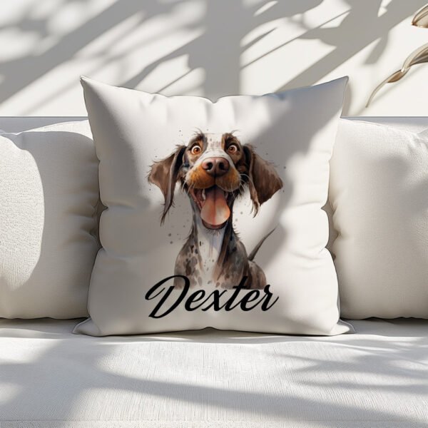 Pillow Cover with Funny German Pointer Illustration - Image 6