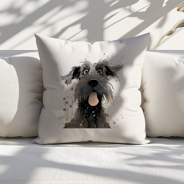 Pillow Cover with Funny Giant Schnauzer Illustration - Image 4