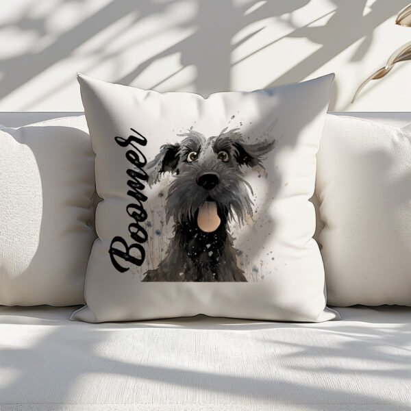 Pillow Cover with Funny Giant Schnauzer Illustration - Image 5