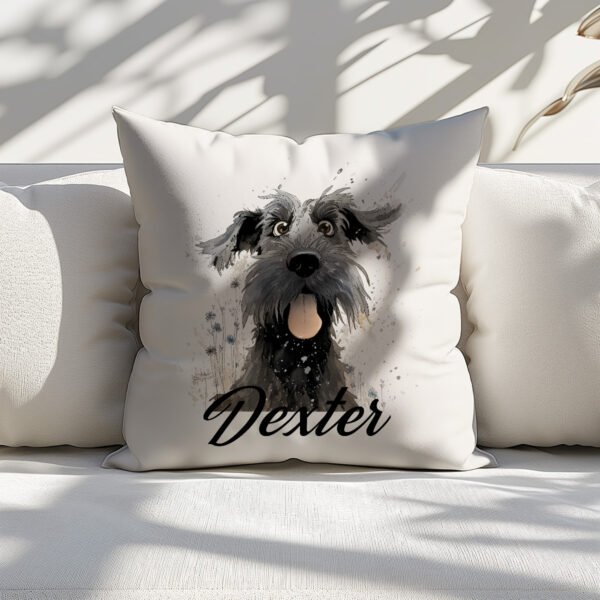 Pillow Cover with Funny Giant Schnauzer Illustration - Image 6
