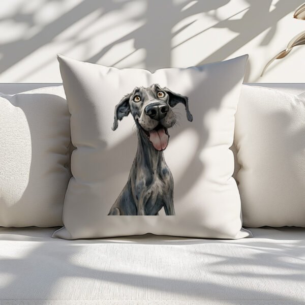 Pillow Cover with Funny Great Dane Illustration - Image 4