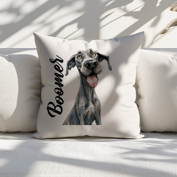 Pillow Cover with Funny Great Dane Illustration - Image 5