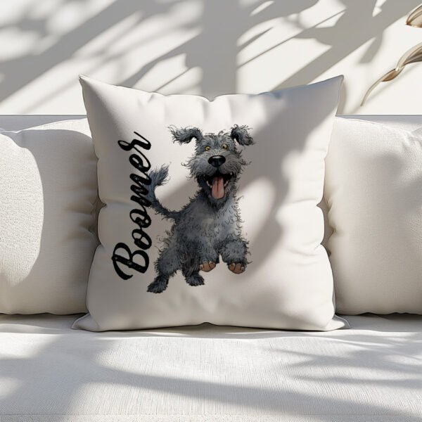 Pillow Cover with Funny Kerry Blue Terrier Illustration - Image 5
