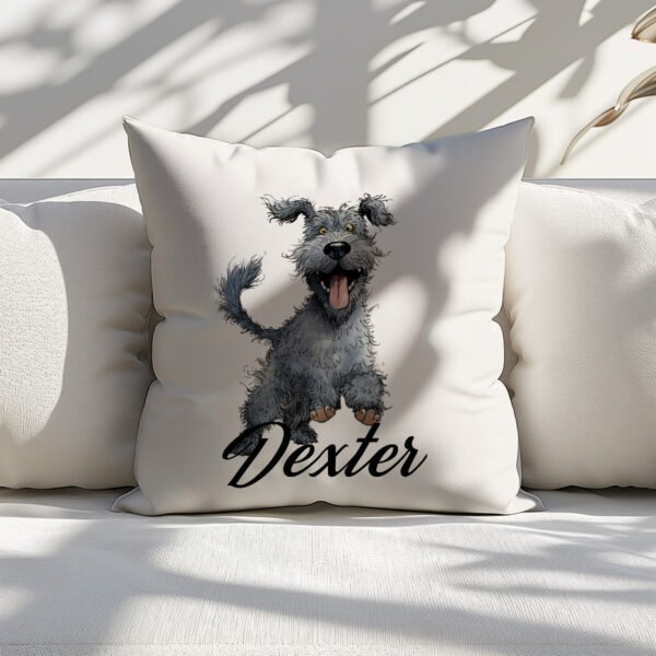 Pillow Cover with Funny Kerry Blue Terrier Illustration - Image 6