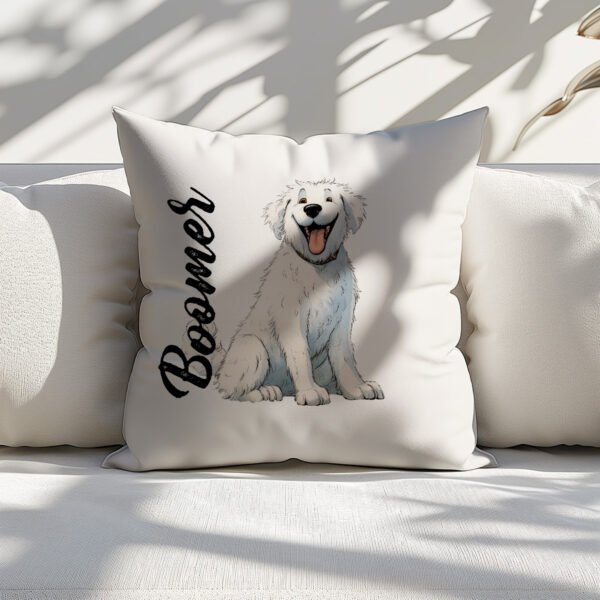 Pillow Cover with Funny Kuvasz Illustration - Image 5