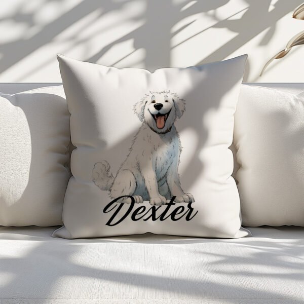 Pillow Cover with Funny Kuvasz Illustration - Image 6