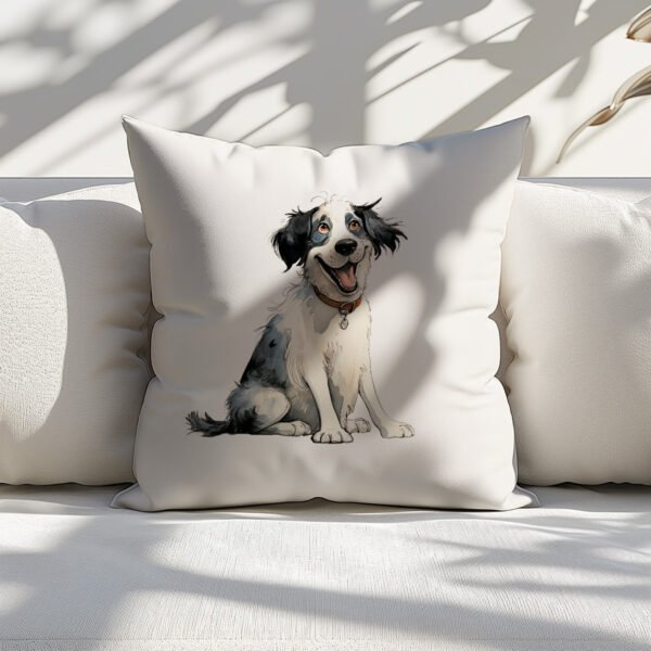 Pillow Cover with Funny Landseer Illustration - Image 4