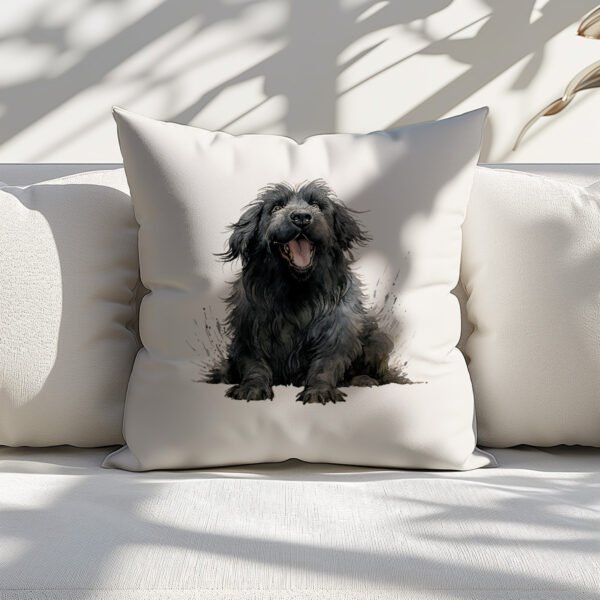 Pillow Cover with Funny Newfoundland Illustration - Image 4