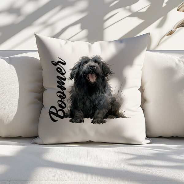 Pillow Cover with Funny Newfoundland Illustration - Image 5