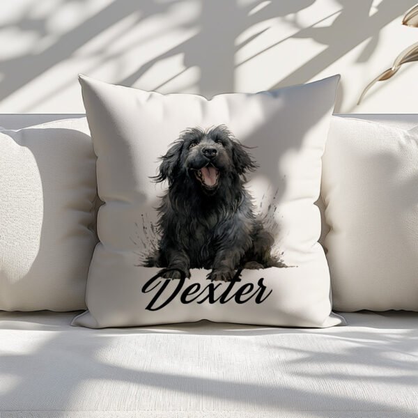 Pillow Cover with Funny Newfoundland Illustration - Image 6
