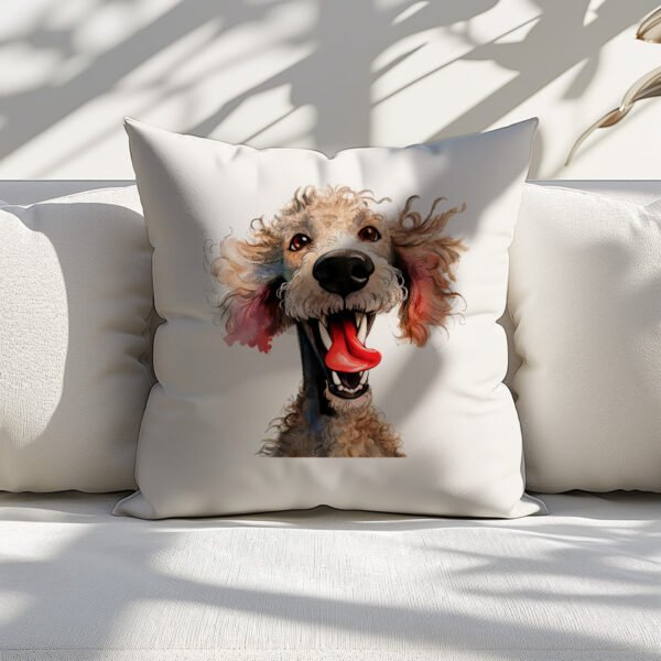 Pillow Cover with Funny Honey Poodle Illustration - Image 4