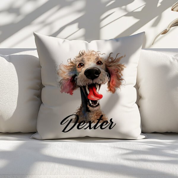 Pillow Cover with Funny Honey Poodle Illustration - Image 6