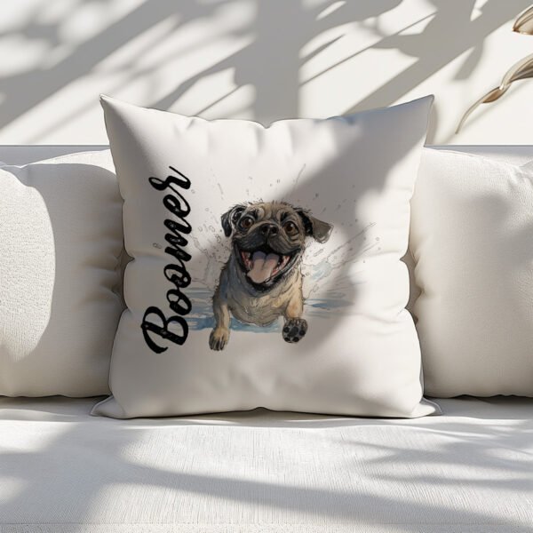 Pillow Cover with Funny Pug Illustration 1 - Image 5
