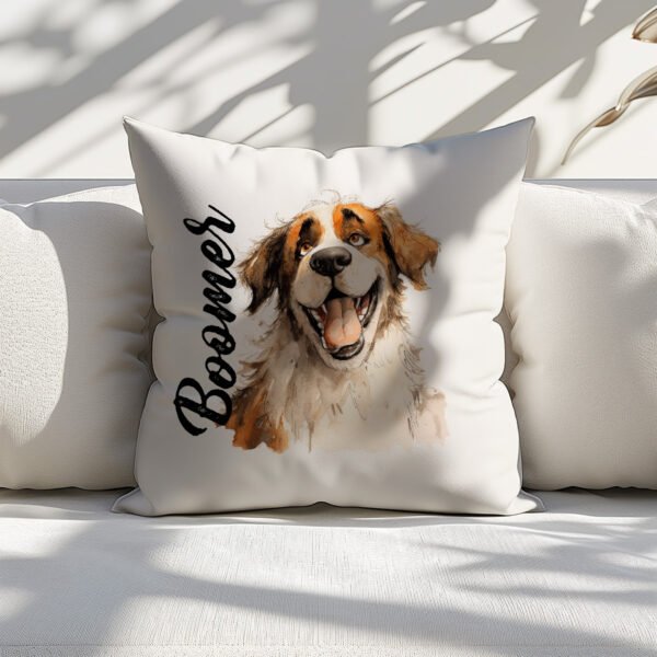 Pillow Cover with Funny Saint Bernard Dog Illustration - Image 5