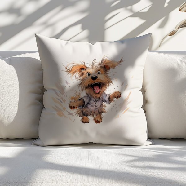 Pillow Cover with Funny Yorkshire Illustration - Image 4