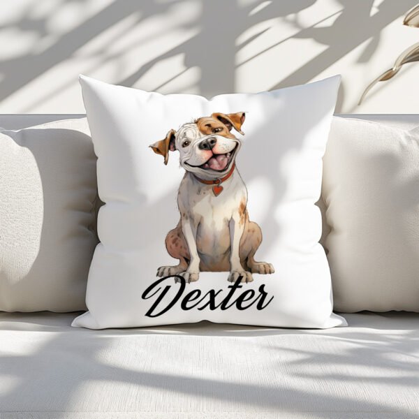 Pillow Cover with Funny American Bulldog Illustration - Image 3