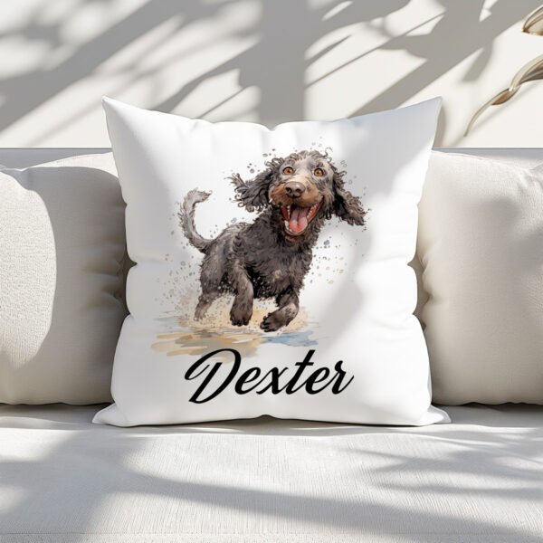 Pillow Cover with Funny American Water Spaniel Illustration - Image 3