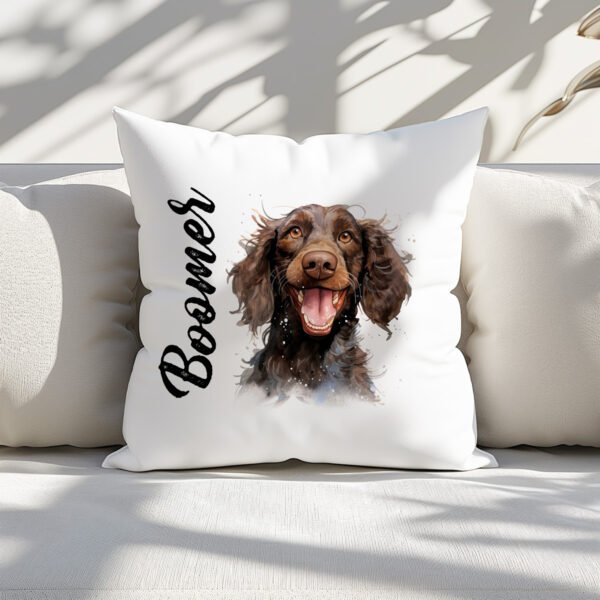 Pillow Cover with Funny American Water Spaniel Illustration - Image 2