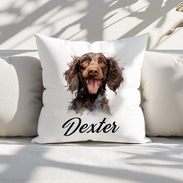 Pillow Cover with Funny American Water Spaniel Illustration - Image 3