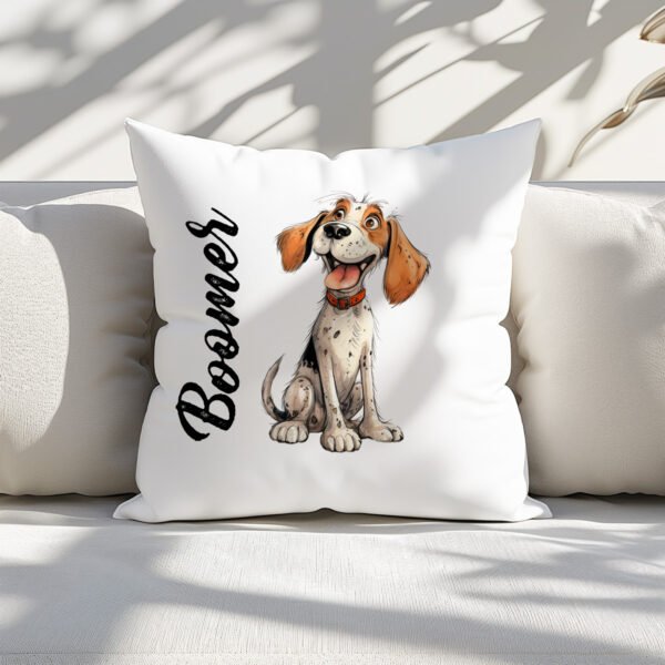 Pillow Cover with Funny Beagle Dog Illustration - Image 2