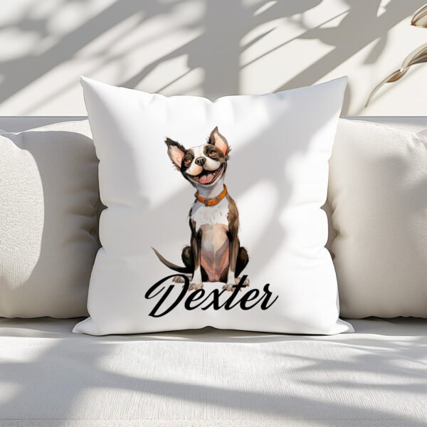 Pillow Cover with Funny Boston Terrier Illustration - Image 3