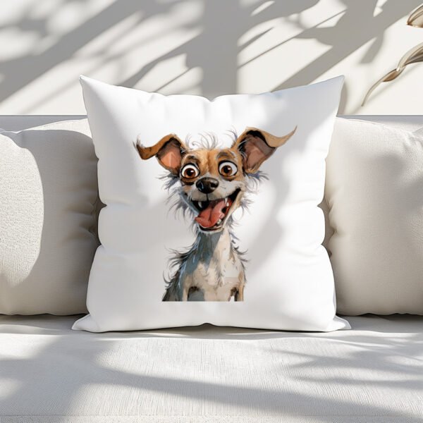 Pillow Cover with Funny Chihuahua Illustration